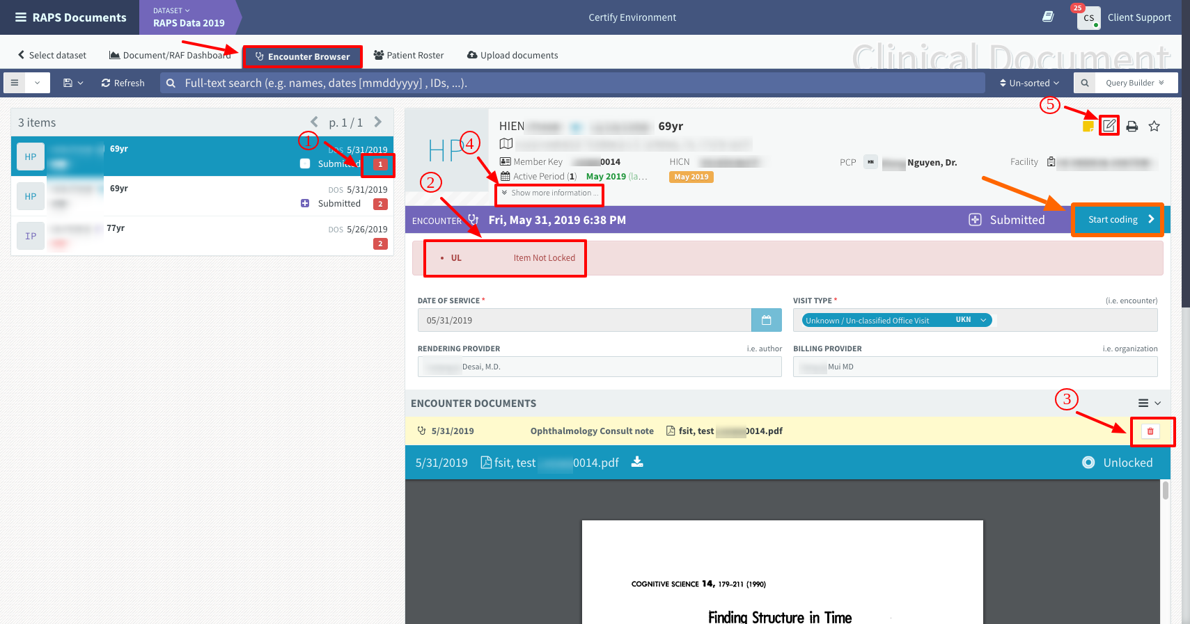 Figure 3.1: Encounter browser